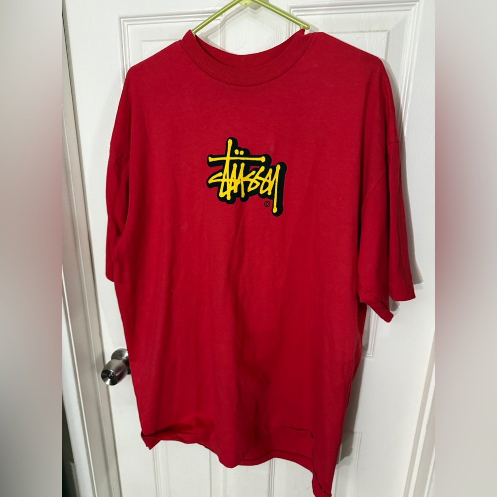 Vintage Red Stussy Tee Size X-Large